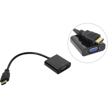 Кабель-переходник Orient <C100>  HDMI (M)  -> VGA  (15F)  + audio-0