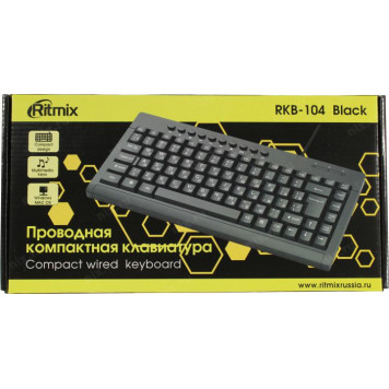 Клавиатура Ritmix <RKB-104 Black> <USB> 95КЛ+10КЛ М/Мед-4