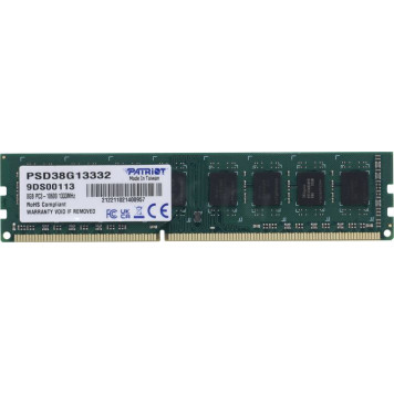 Модуль памяти Patriot <PSD38G13332> DDR3 DIMM 8Gb <PC3-10600> CL9-1