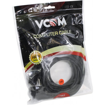 Кабель VCOM <CE021-CU0.5-5м> компьютер - розетка 220V 5м Европейский стандарт, Г-образный-2