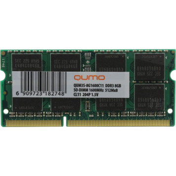 Модуль памяти QUMO <QUM3S-8G1600C11> DDR3 SODIMM 8Gb <PC3-12800> CL11 (for NoteBook)-2
