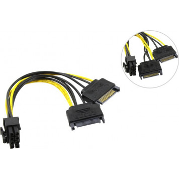 Переходник питания для видеокарт Orient <C588>  2SATA M->6/8pin-0