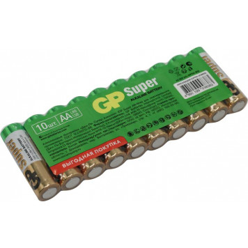 Батарея питания GP Super 15A-2CRB10 (LR6) Size AA, 1.5V, щелочной (alkaline) <уп. 10шт>-0