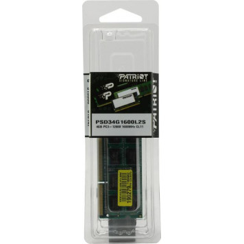 Модуль памяти Patriot <PSD34G1600L2S> DDR3 SODIMM 4Gb <PC3-12800> CL11 (for NoteBook)-3
