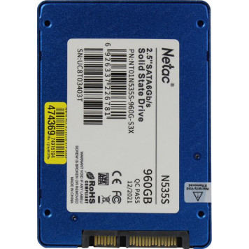 Накопитель SSD 960 Gb SATA 6Gb/s Netac N535S <NT01N535S-960G-S3X> 2.5-1