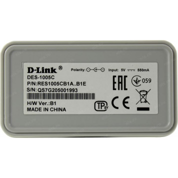 Коммутатор D-Link <DES-1005C /B1A> 5-port Desktop Switch (5UTP, 100Mbps)-7