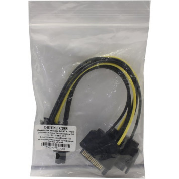 Переходник питания для видеокарт Orient <C588>  2SATA M->6/8pin-2