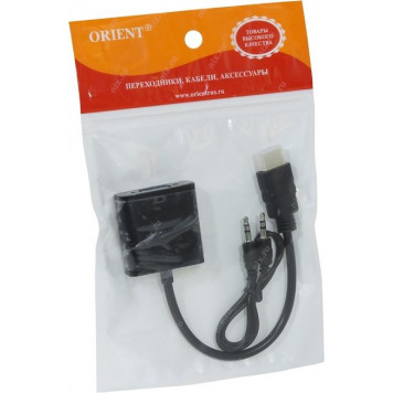 Кабель-переходник Orient <C100>  HDMI (M)  -> VGA  (15F)  + audio-2
