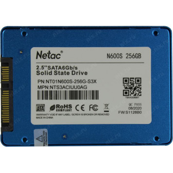 Накопитель SSD 256 Gb SATA 6Gb/s Netac N600S <NT01N600S-256G-S3X> 2.5-3