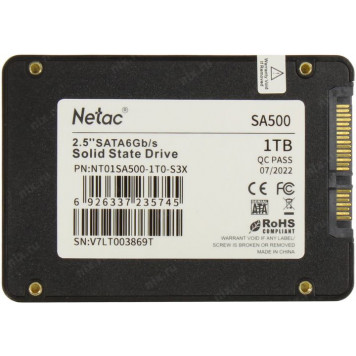 Накопитель SSD 1 Tb SATA 6Gb/s Netac SA500 <NT01SA500-1T0-S3X> 2.5-1